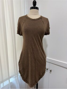We The Free Washed Brown Short Sleeve U Hem mini dress XSmall